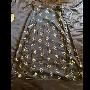 Madewell Silk Floral Skirt